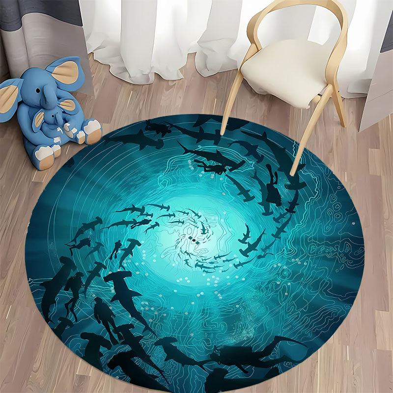 Home Toilet Bathroom Design - Free shipping! Immersive Oceanic Sharks Design