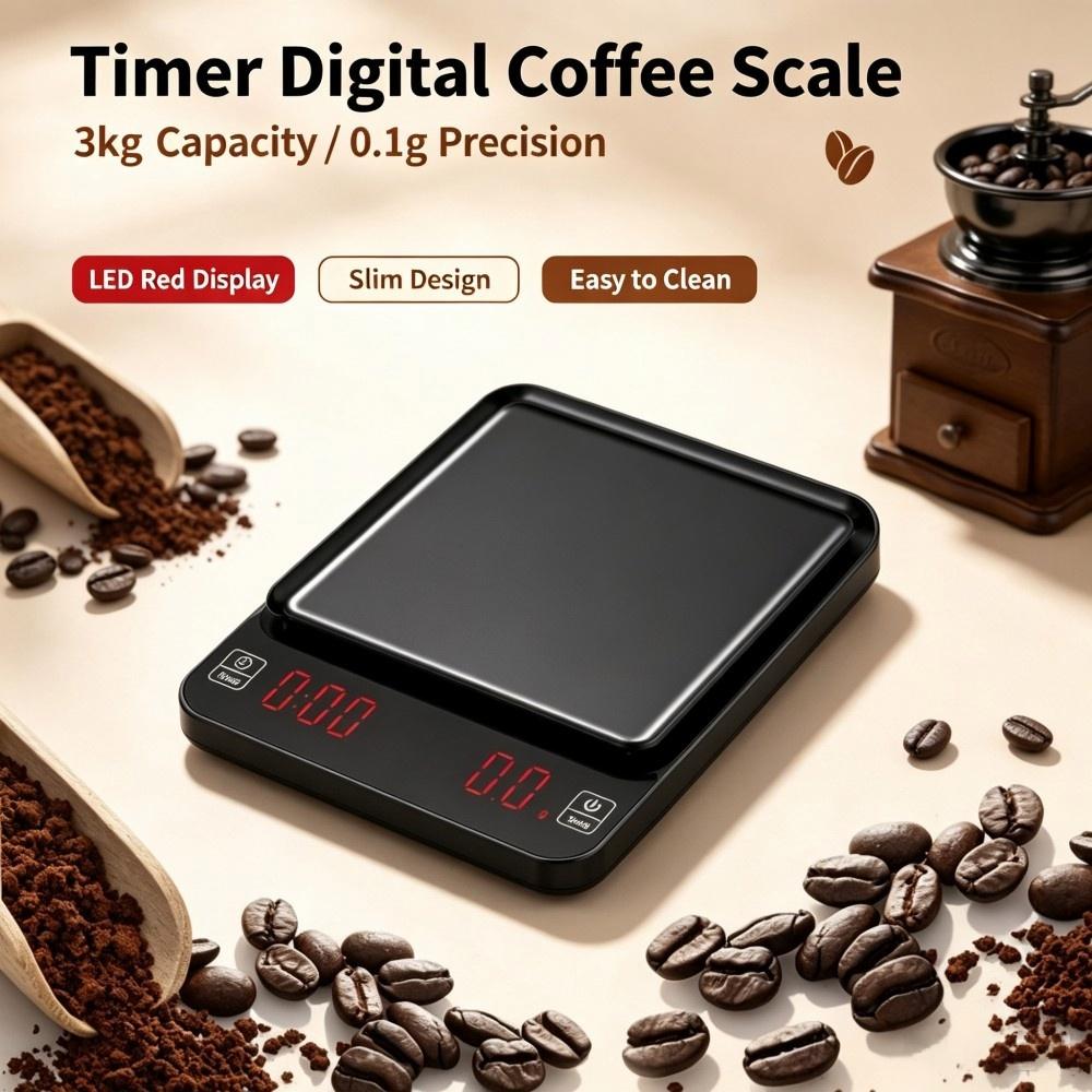 Home Kitchen & Bathroom - 3kg/0.1g High Precision Digital Coffee Scale,