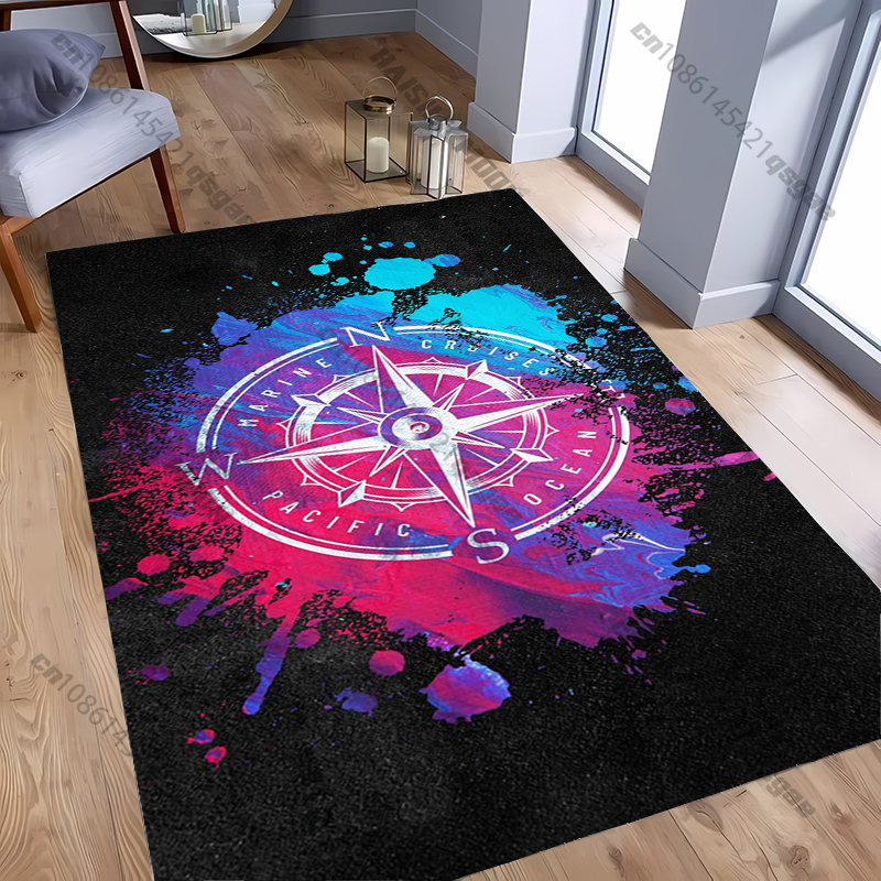 Home Toilet Bathroom Design - Compass Design Rug for Modern Spaces