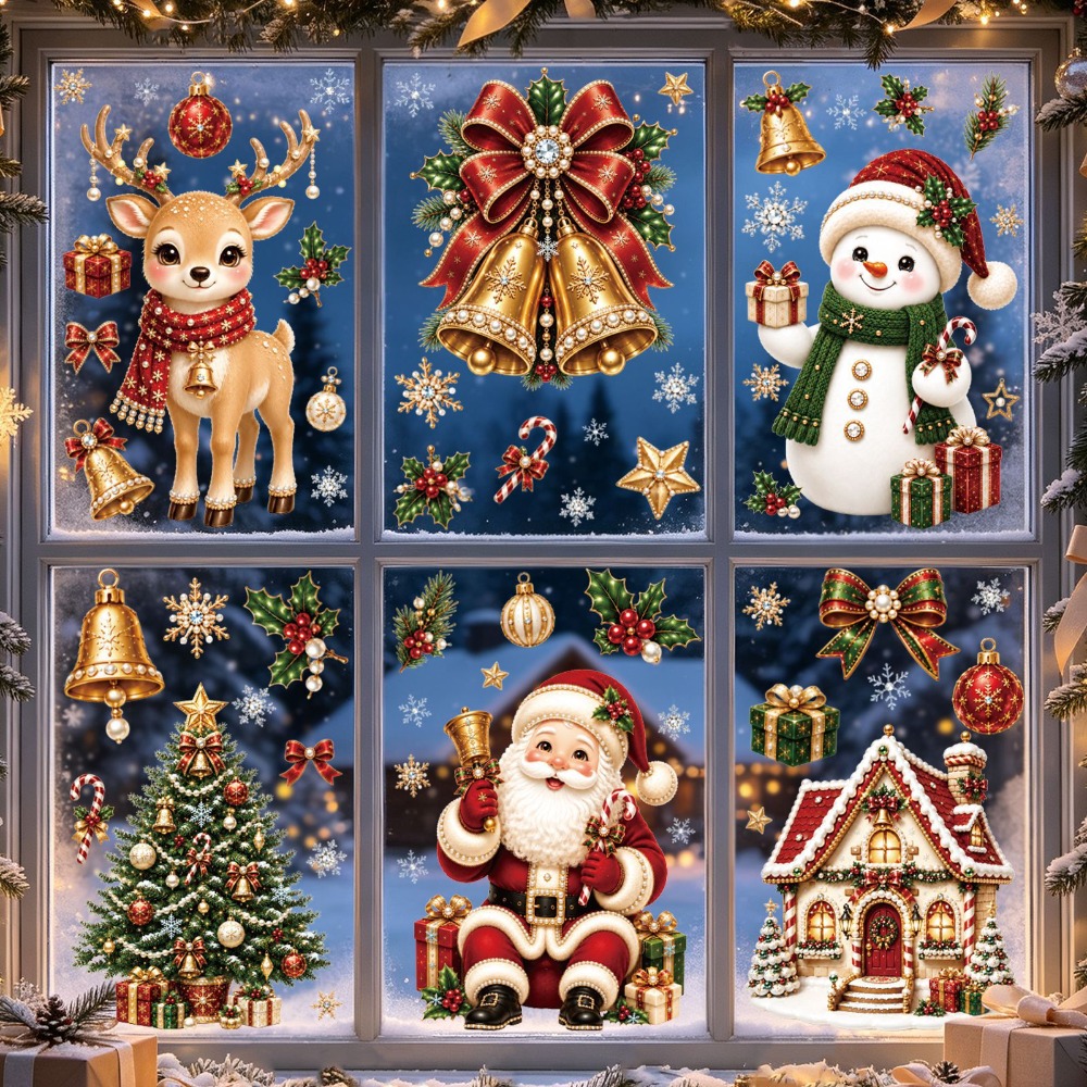 Home Bathroom Window - Christmas 2027 New Window Stickers Cute