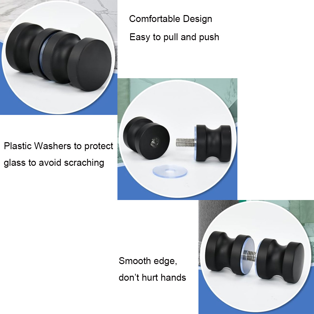 Aluminum Glass Door Knob Black - Home Bathroom Hardware recension och pris