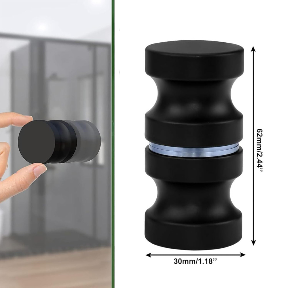 Aluminum Glass Door Knob Black - Home Bathroom Hardware recension och pris