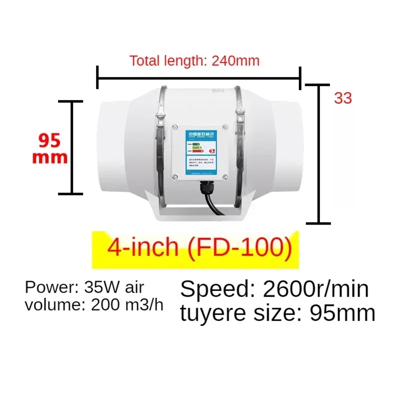 4/5/6 inch Exhaust Fan Home Si - Home Bathroom Extractor Fan recension och pris