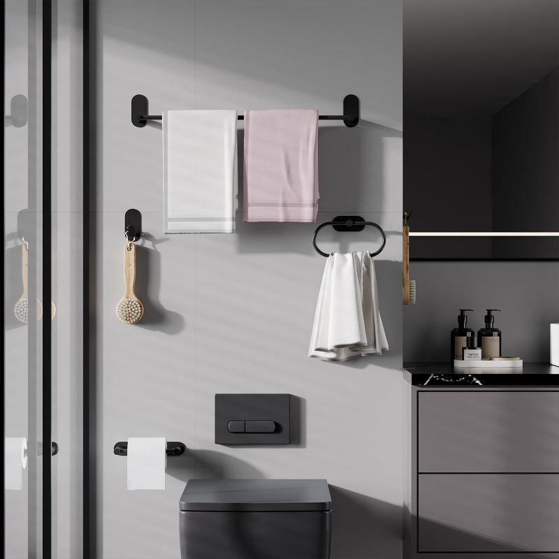 5-Piece Stainless Steel Adhesi - Home Bathroom Hardware recension och pris