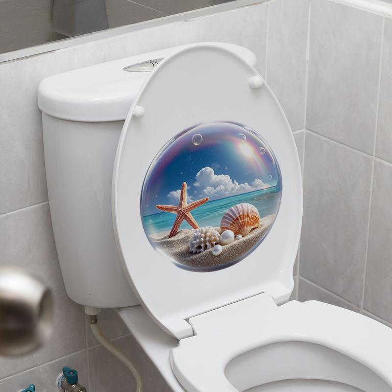 【HG】Ocean Themed Toilet Sticke - Home Toilet Bathroom Design recension och pris