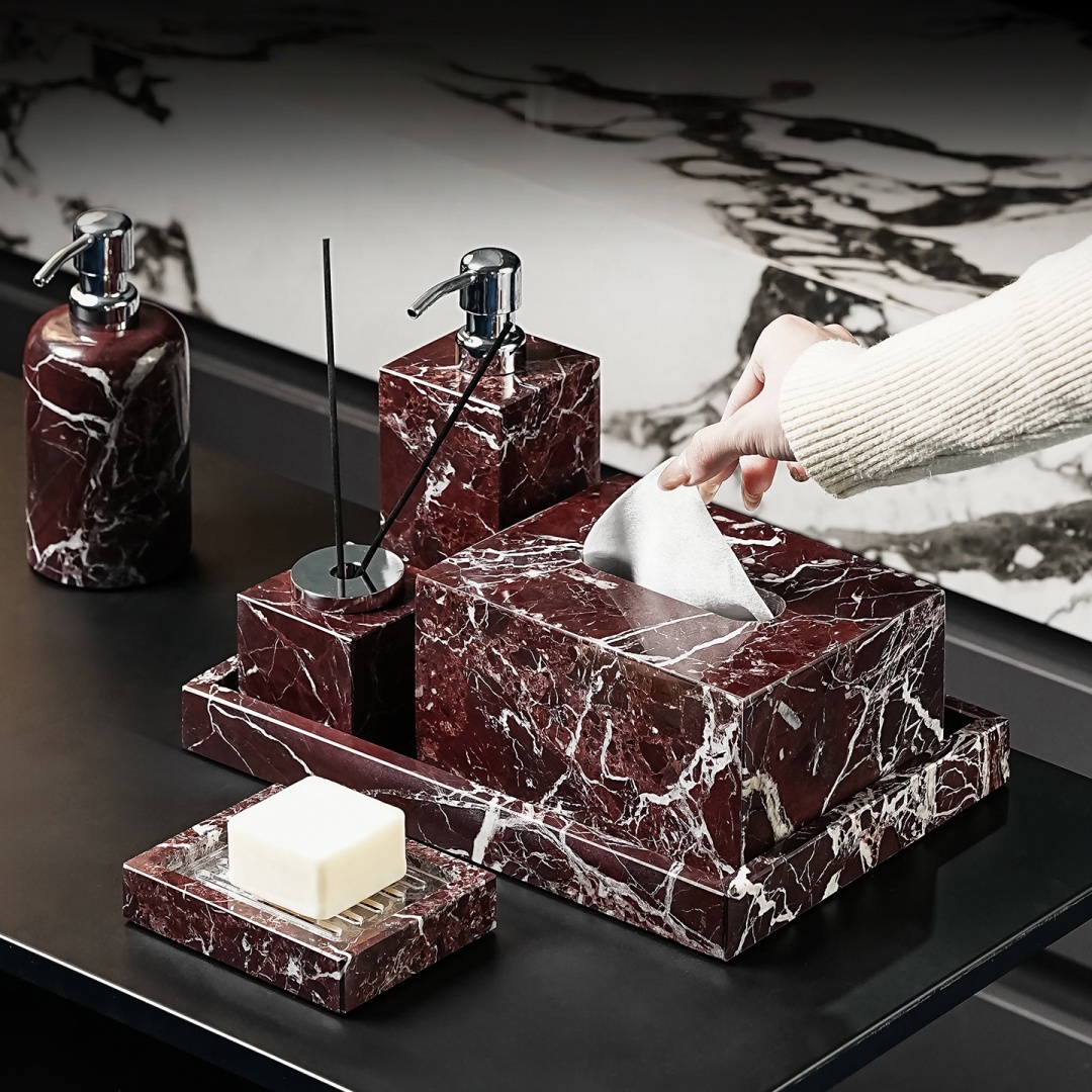 Luxury Natural Marble Rosa Lev - Tiny Home Bathroom Kit recension och pris