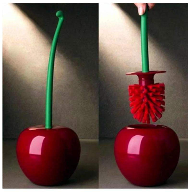 1 cute cherry colored toilet b - Toilet Brush Holder recension och pris