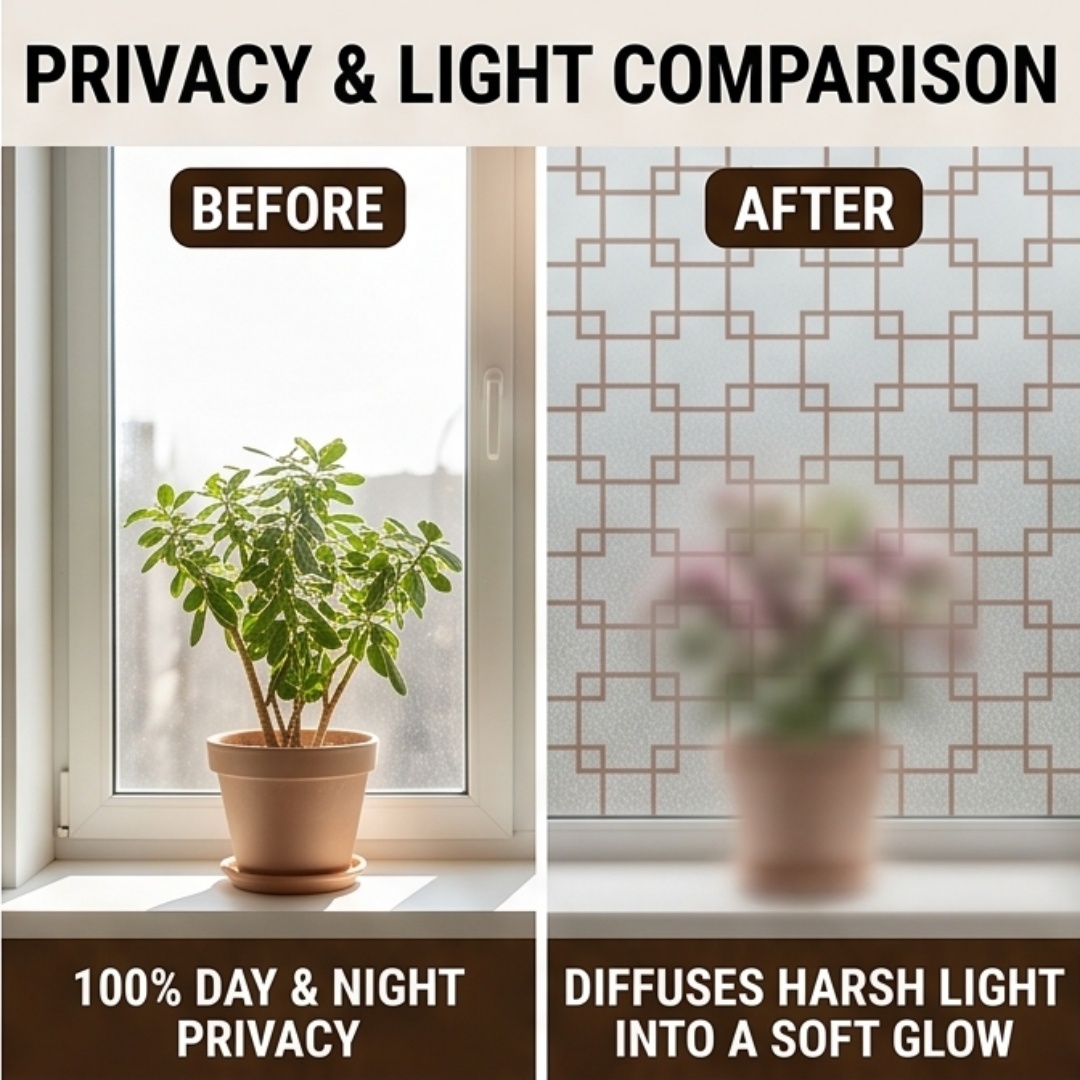 Oriental Lattice Square Printe - Home Bathroom Window recension och pris