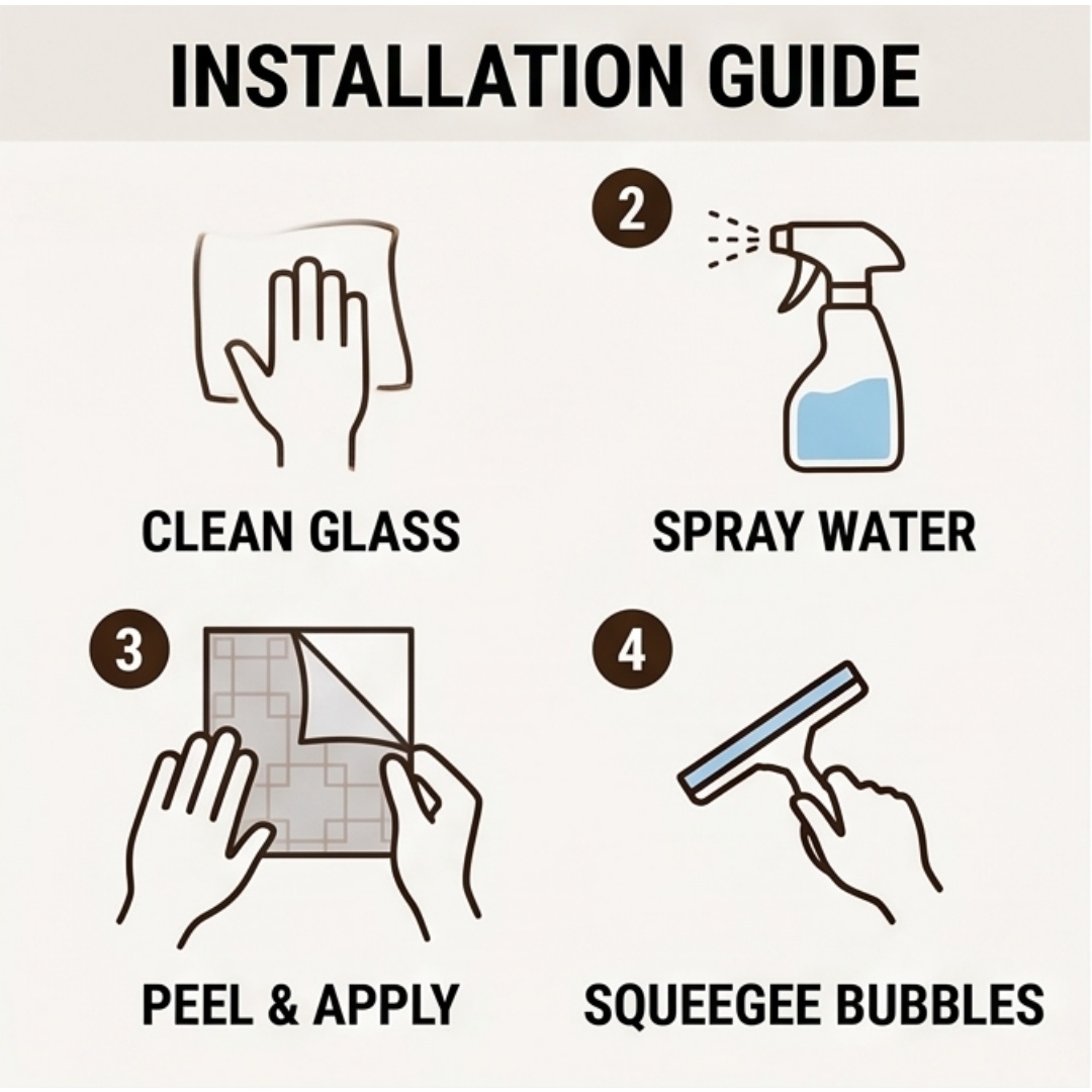 Oriental Lattice Square Printe - Home Bathroom Window recension och pris