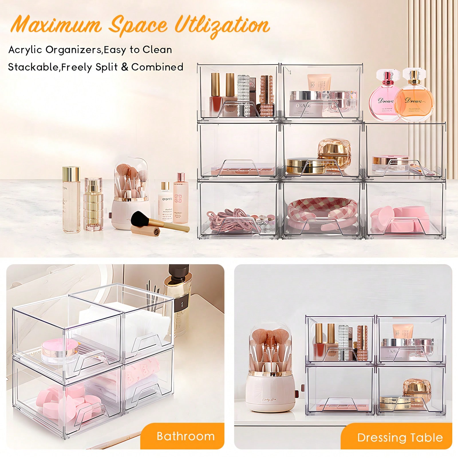 2/4 Pack Stackable Makeup Orga - Home Depot Bathroom Sink recension och pris