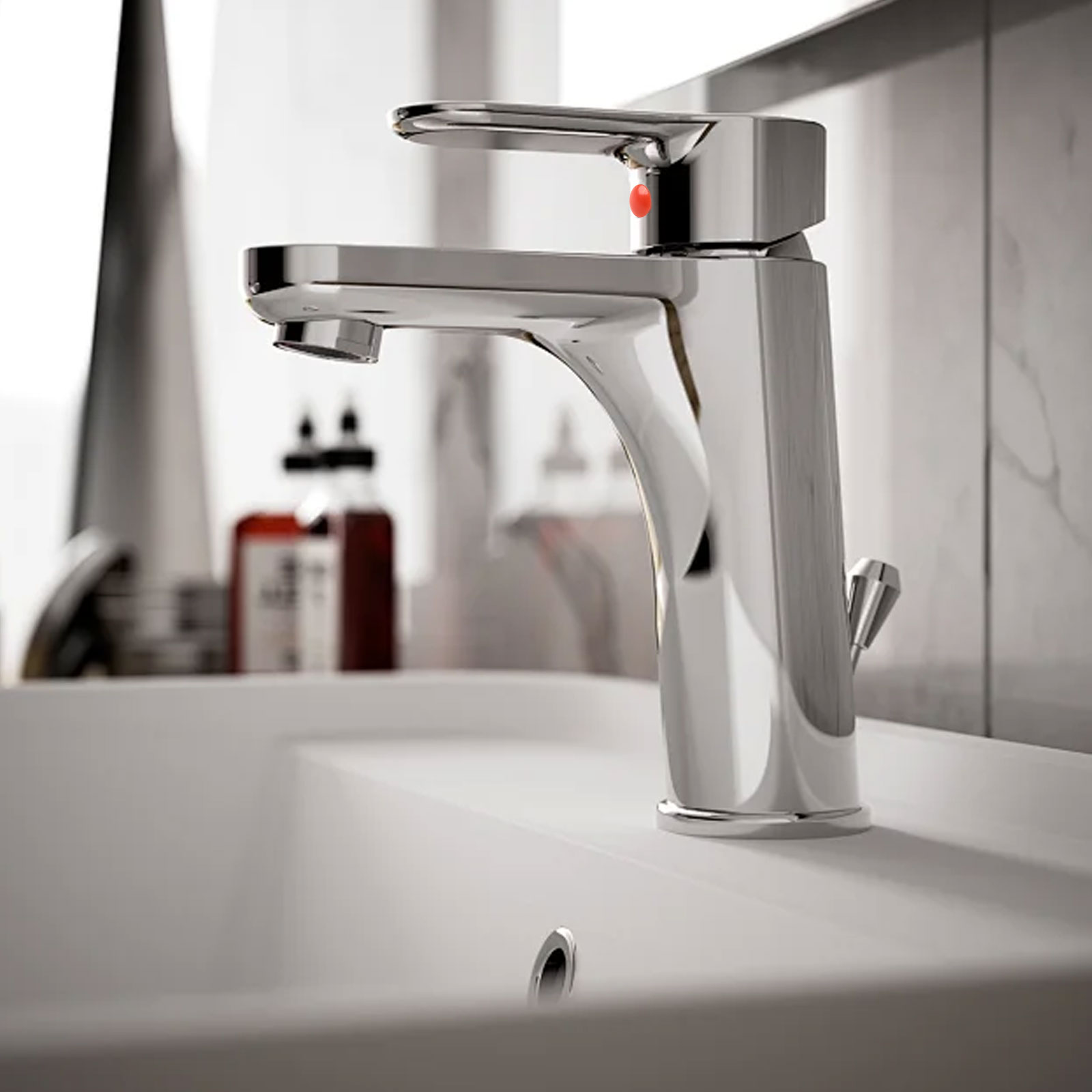 Red Blue Faucet Labels Faucet  - Home Bathroom Dimensions recension och pris