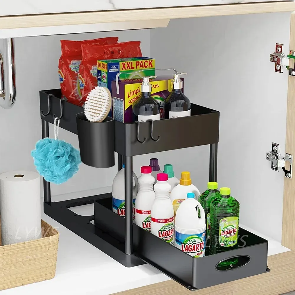 2 Tier Under Sink Sliding Stor - Home Depot Bathroom Sink recension och pris